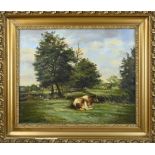 Mensink, Twente landscape with cow