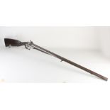 Antique cubbelloops hunting rifle, L 123 cm.