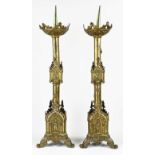 Two large candlesticks, H 64 cm.