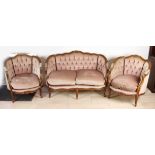 3-Piece sofa with velor upholstery