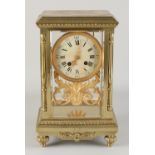 Antique French glass mantel clock