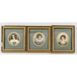 Three miniature portraits