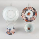 Two antique Imari cups + saucers