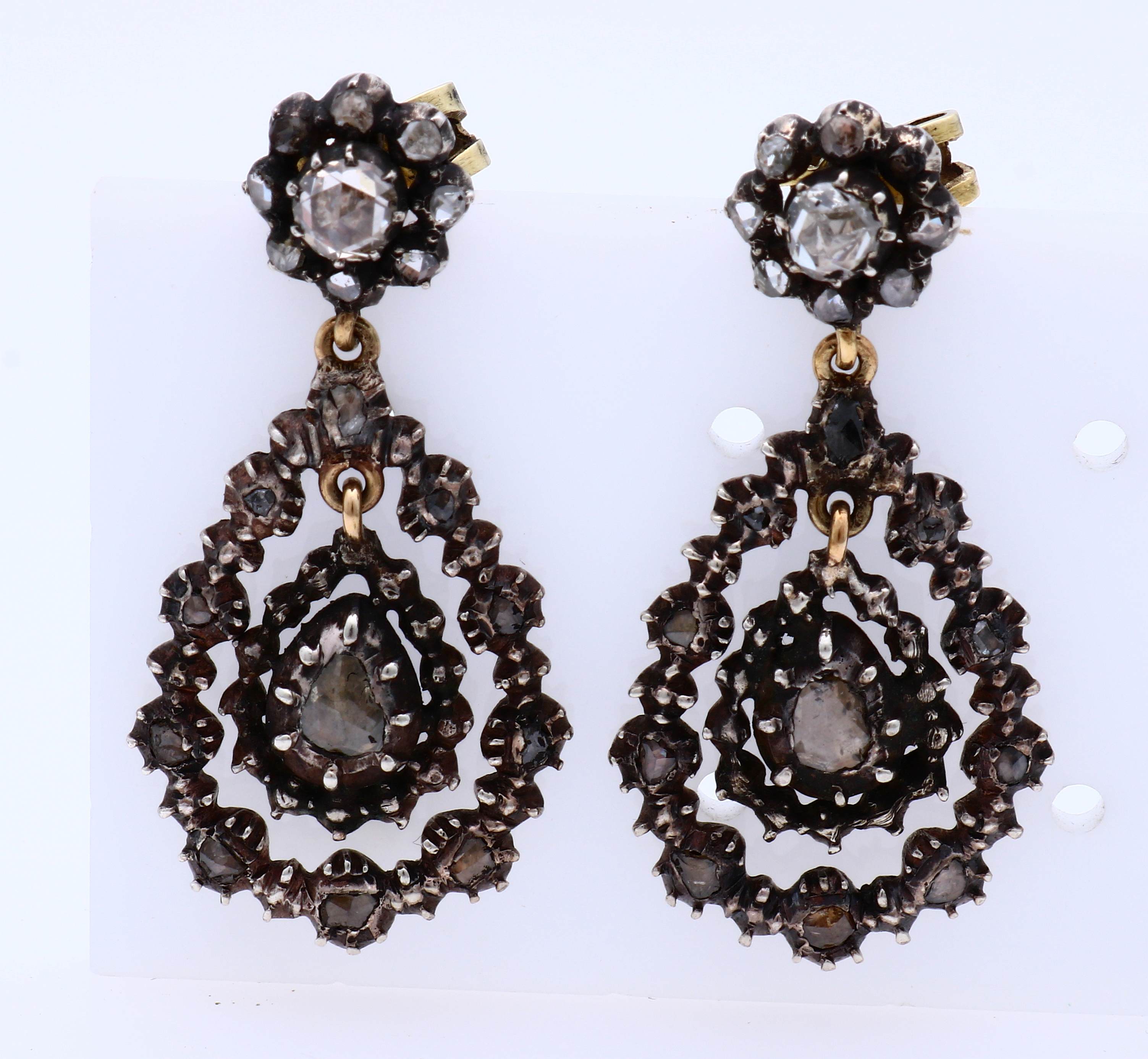 Antique earrings with diamonds