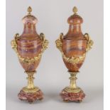 Two French cassolettes, H 47 cm.