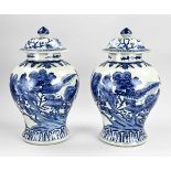 Two Chinese lidded pots, H 41 cm.