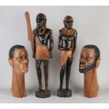 4x African figure