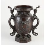 Japanese bronze vase, H 26 cm.