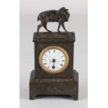 Antique miniature mantel clock, H 15 cm.