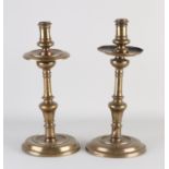 2x Antique collar candlesticks