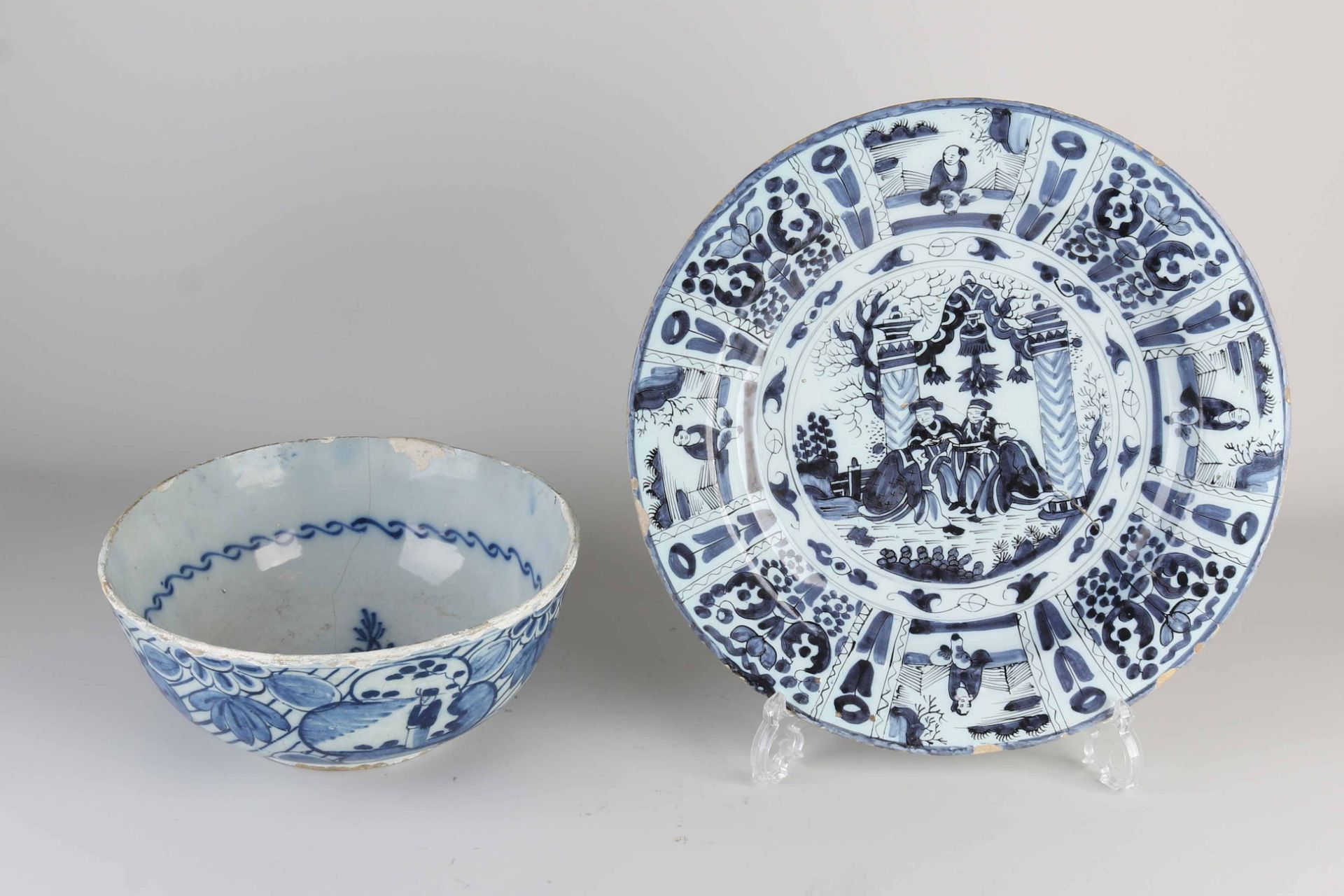 Two parts 18th century Delft fayence