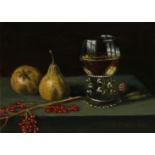C. Cornelisz, Still life with Roemer, pear, blueberries and pomegranate