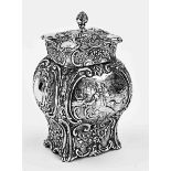 silver tea caddy