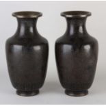 Two antique Japanese cloisonné vases, H 23 cm.