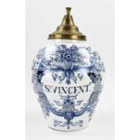 Antique Delft tobacco jar