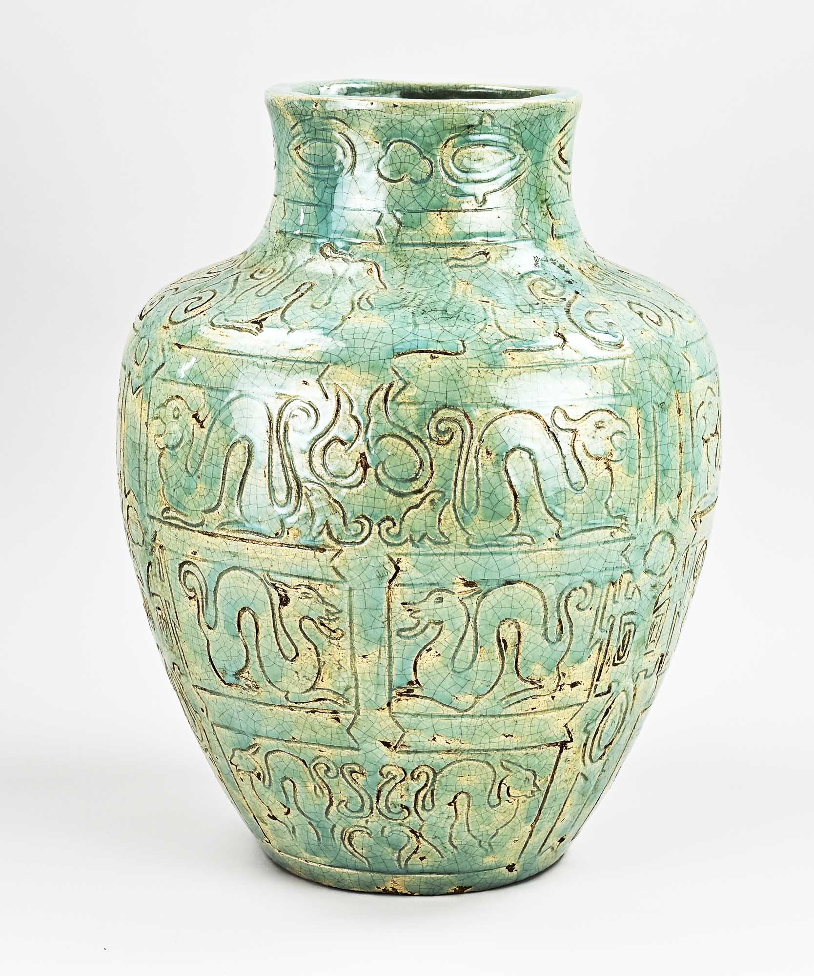 Old Chinese celadon vase, H 38 cm.