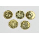 Five gold coins Dutch royal family