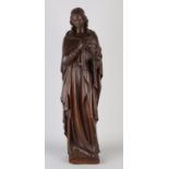 Wooden holy figure, H 64 cm.
