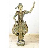 Large Balinese wood-carved statue, H 154 cm.