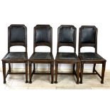 Four antique oak chairs, 1910