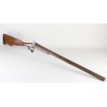 Antique double barrel shotgun, L 108 cm.