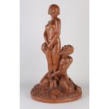 Antique terracotta statue, 1900