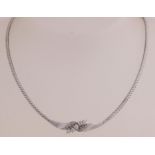 White gold choker with diamond