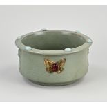 Chinese celadon pot, H 9x Ø 18.3 cm.