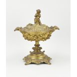 Antique French bronze tazza, H 29 cm.