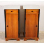 Two antique bedside tables, 1900
