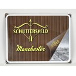 Enamel advertising sign 'Schuttersveld/Manchester'