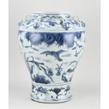 Chinese blue and white vase, H 43 x Ø 30 cm.