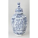 Large Delft lidded vase