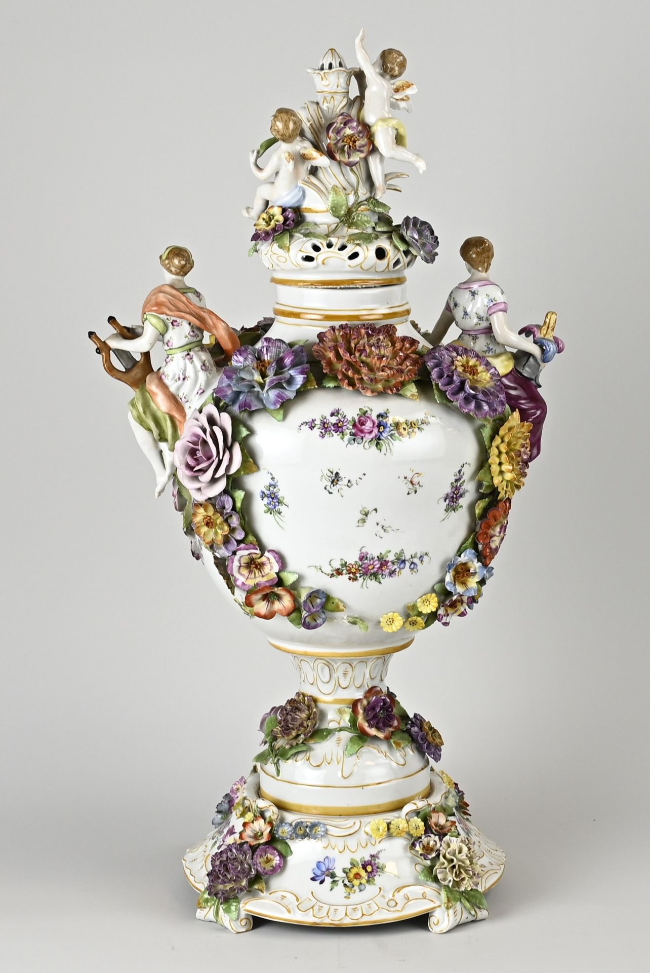 Porcelain Schierholz display vase, H 53 cm. - Image 2 of 4