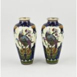 Two original antique Rozenburg vases, H 21 cm.