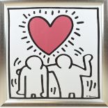 Keith Haring, Two figures with hearts