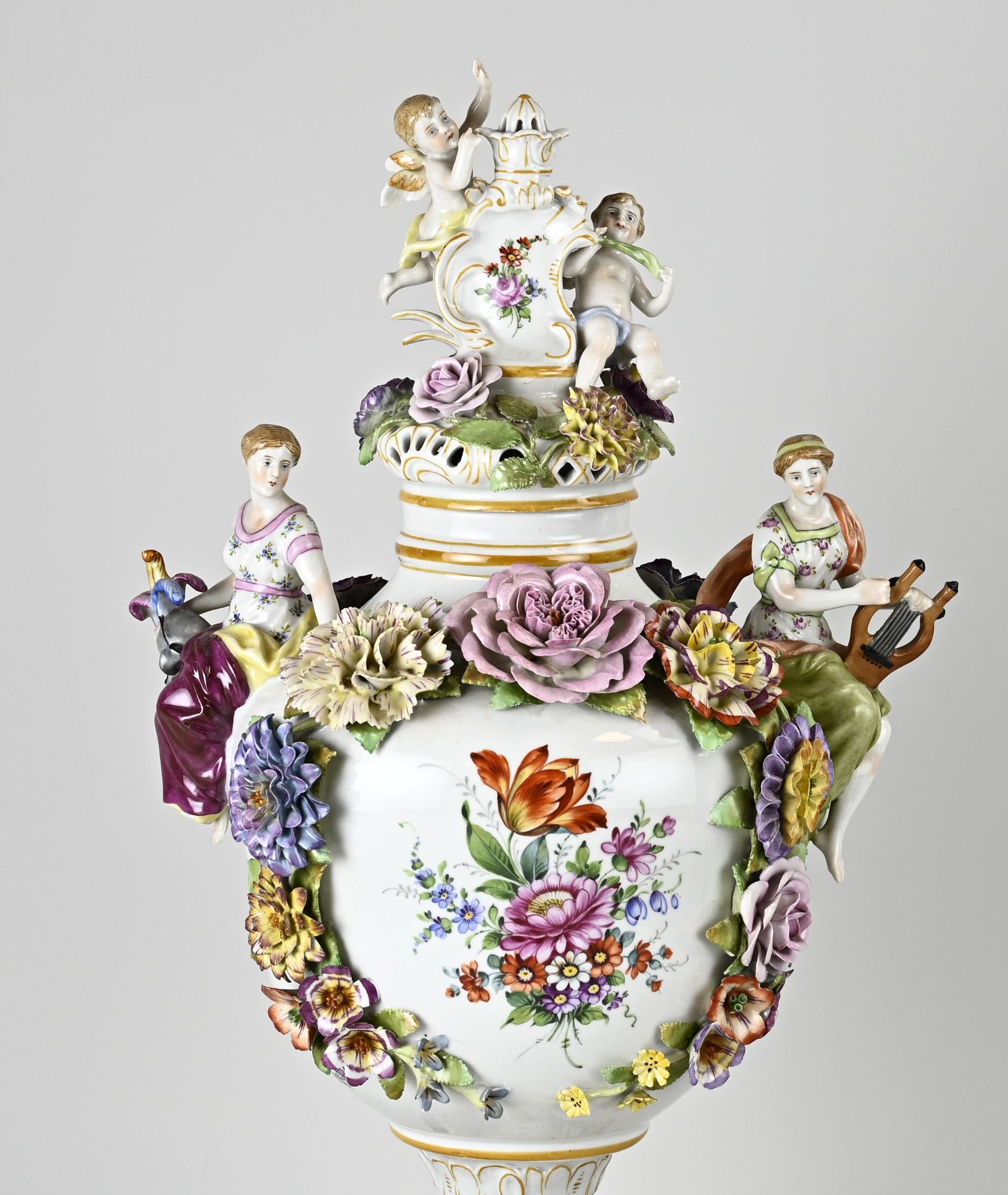 Porcelain Schierholz display vase, H 53 cm. - Image 3 of 4