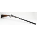 Antique double barrel shotgun, L 120 cm.