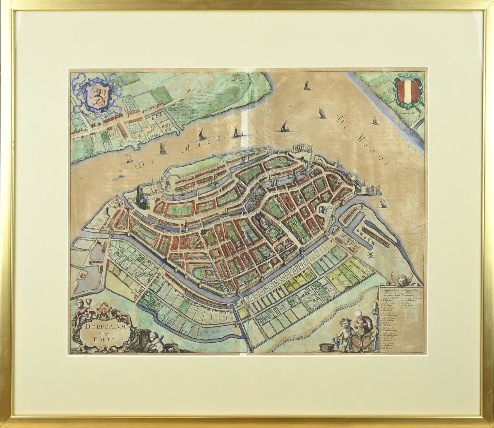 Antique map of Dordrecht