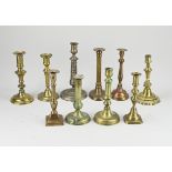 Lot of antique candlesticks (10 x)