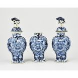 Three 18th century Delft vases