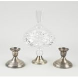 Candlesticks/crystal with silver
