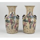 Pair of Chinese Cantonese vases, H 34.5 cm.