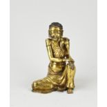 Antique Chinese bronze Lohan figure, H 17 cm.