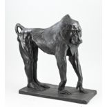 Large bronze baboon