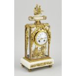 French glass mantel clock, 1860