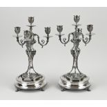 Two silver candlesticks