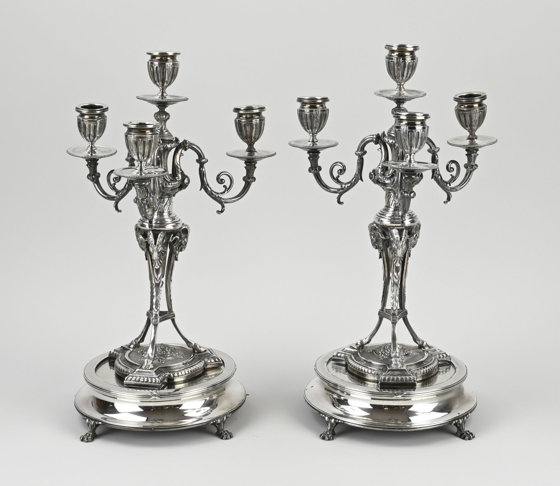 Two silver candlesticks