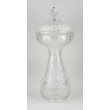 Capital Bohemian crystal vase with lid, H 72 cm. / 29 cm.