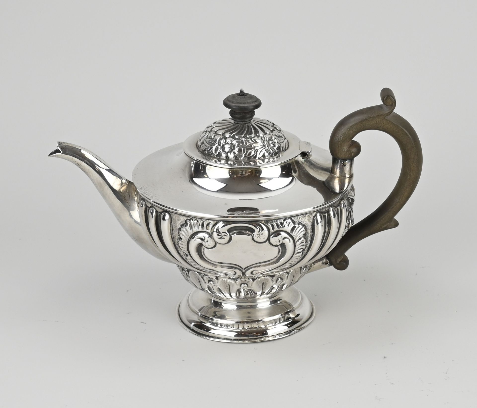 silver teapot